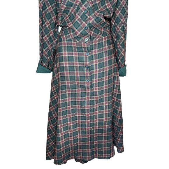 Unique Vintage Green Plaid Tartan Dress 5X NWOT - Picture 3 of 9